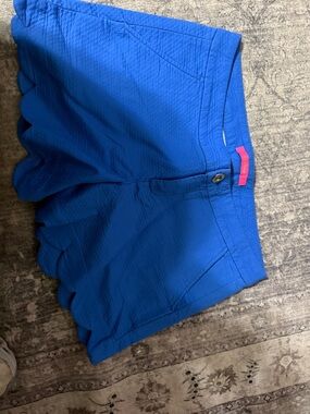 Lilly Pulitzer Royal Blue Scalloped Hem Athletic Shorts